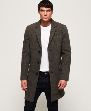 Superdry Camden Overcoat Férfi Kabát Szürke | PCVAQ0475